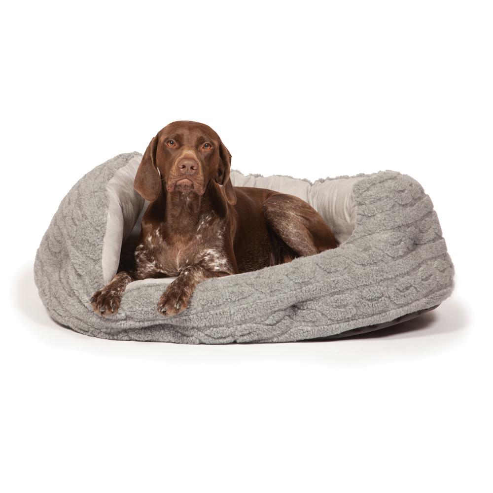 Fabric Beds Collection Beige Luxury Deluxe Comfort Cocoon Dog Bed